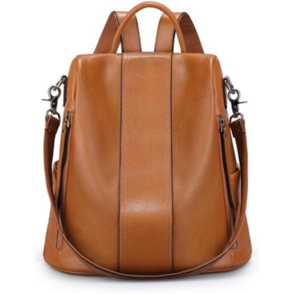 S-ZONE Leather Backpack Purses for Women Antitheft Soft Rucksack Ladies main image 6